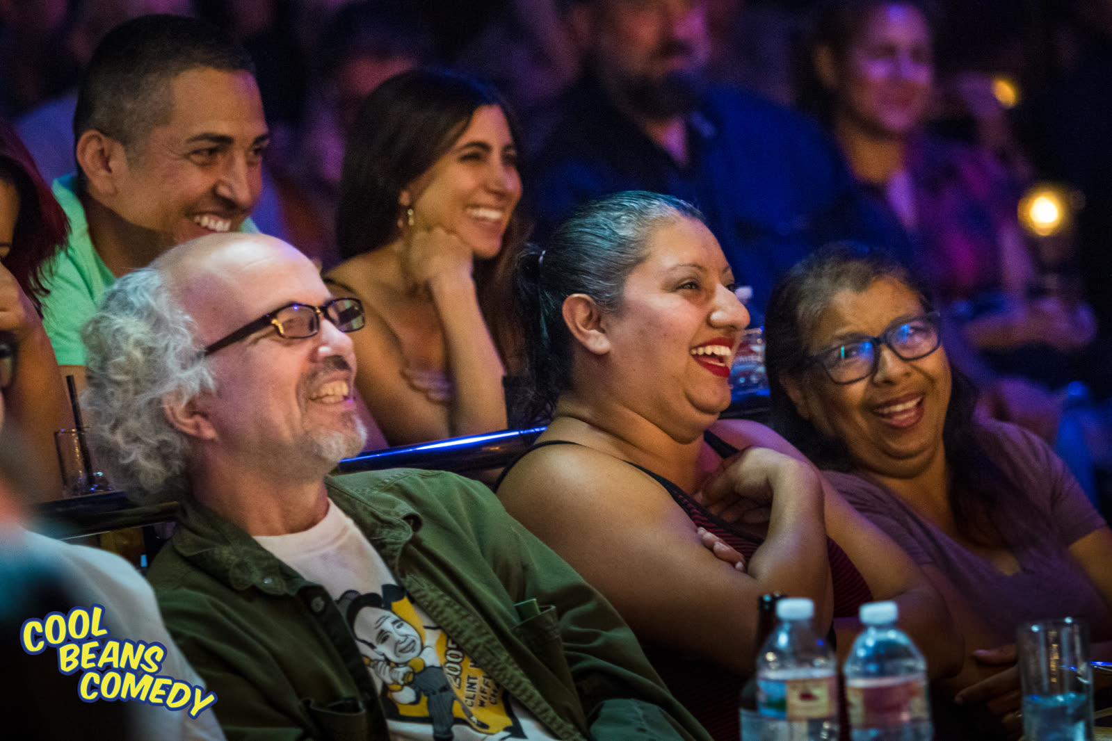 An Ice House audience laughing.