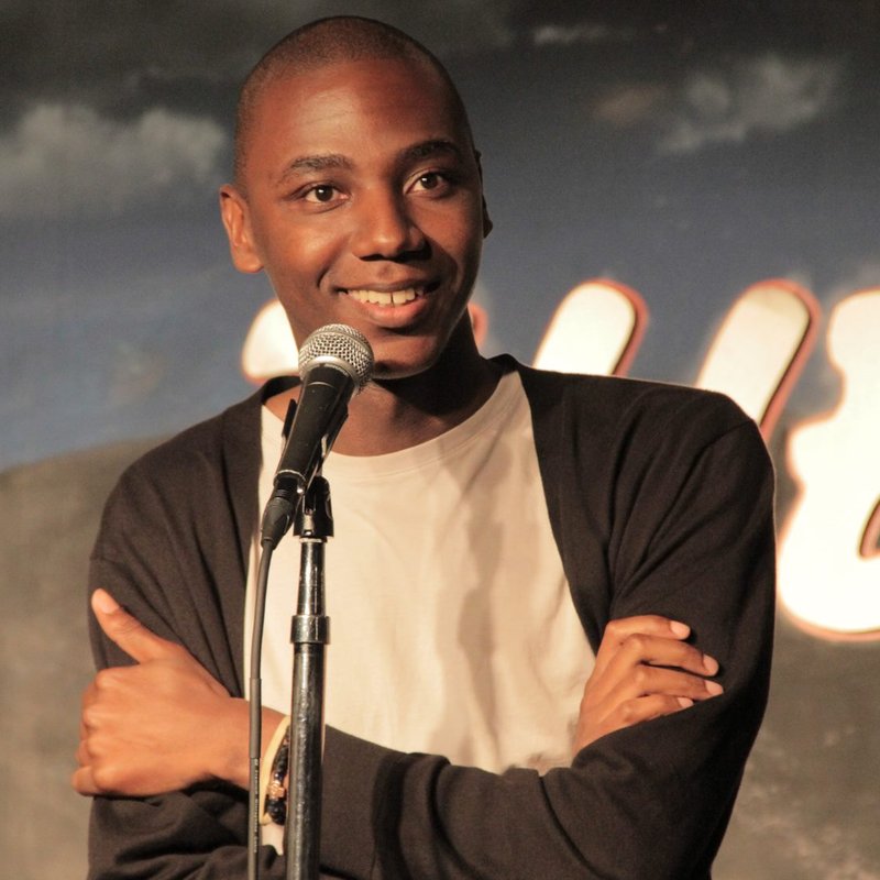 Jerrod Carmichael on stage at a Cool Beans Comedy show.