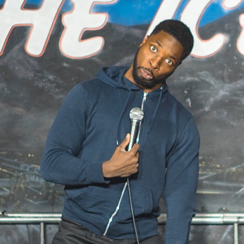 Preacher Lawson on stage at a Cool Beans Comedy show.